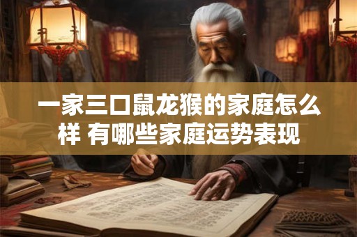 一家三口鼠龙猴的家庭怎么样 有哪些家庭运势表现