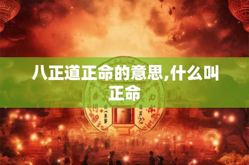 八正道正命的意思,什么叫正命