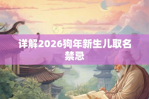 详解2026狗年新生儿取名禁忌 详解2026狗年新生儿取名禁忌