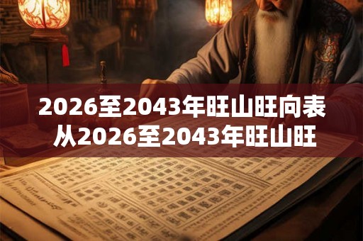 2026至2043年旺山旺向表 从2026至2043年旺山旺向表可以看出什么趋势和规律