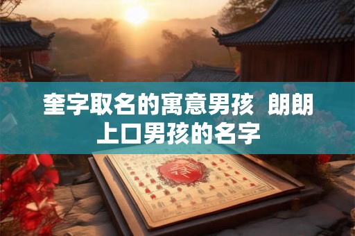 奎字取名的寓意男孩  朗朗上口男孩的名字