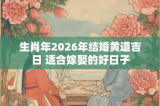 生肖年2026年结婚黄道吉日 适合嫁娶的好日子
