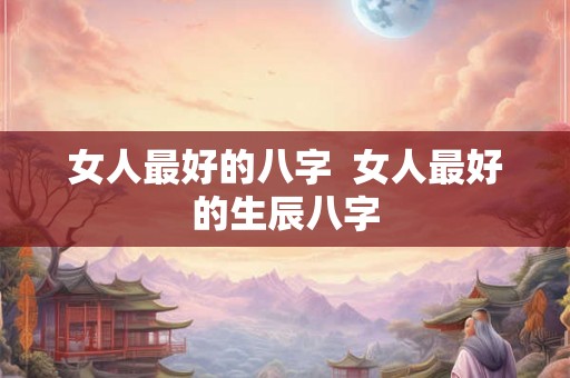 女人最好的八字  女人最好的生辰八字