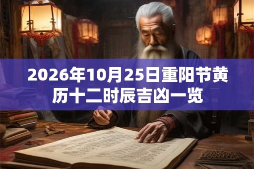 2026年10月25日重阳节黄历十二时辰吉凶一览