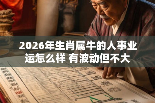 2026年生肖属牛的人事业运怎么样 有波动但不大