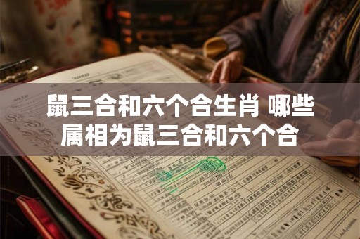 鼠三合和六个合生肖 哪些属相为鼠三合和六个合