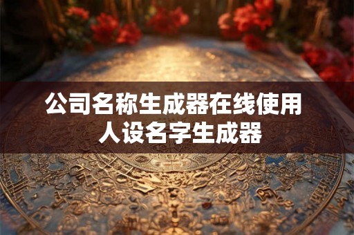 公司名称生成器在线使用  人设名字生成器
