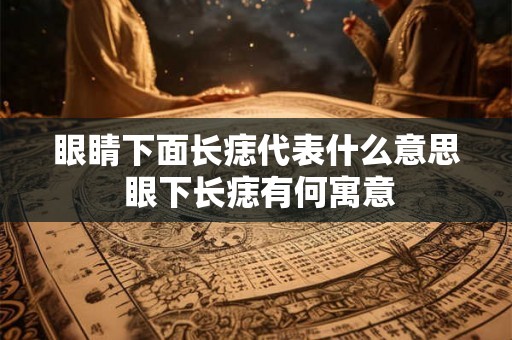 眼睛下面长痣代表什么意思 眼下长痣有何寓意 眼睛下面长痣代表什么意思 眼下长痣有何寓意