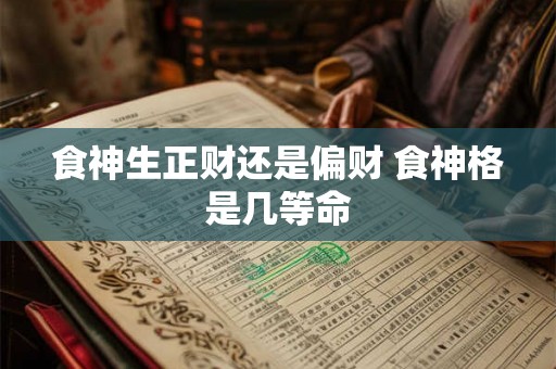 食神生正财还是偏财 食神格是几等命