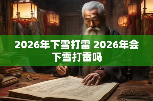 2026年下雪打雷 2026年会下雪打雷吗 2026年下雪打雷 2026年会下雪打雷吗