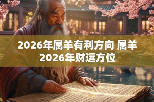 2026年属羊有利方向 属羊2026年财运方位