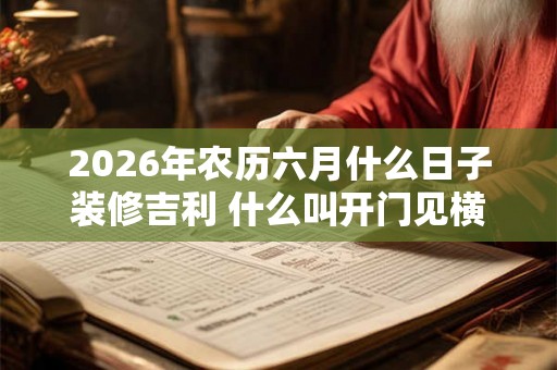 2026年农历六月什么日子装修吉利 什么叫开门见横床 2026年农历六月什么日子装修吉利 什么叫开门见横床