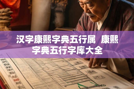 汉字康熙字典五行属  康熙字典五行字库大全