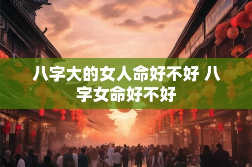 八字大的女人命好不好 八字女命好不好