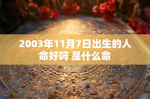2003年11月7日出生的人命好吗 是什么命