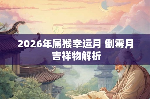 2026年属猴幸运月 倒霉月 吉祥物解析