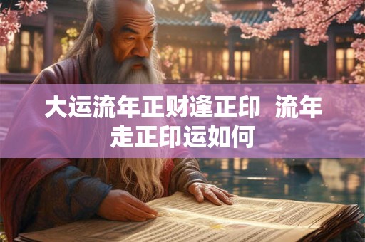 大运流年正财逢正印  流年走正印运如何