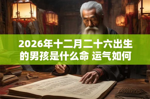 2026年十二月二十六出生的男孩是什么命 运气如何