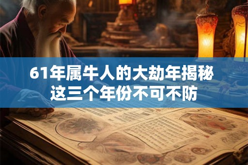 61年属牛人的大劫年揭秘 这三个年份不可不防