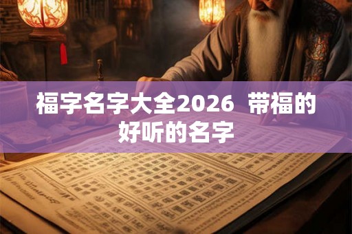 福字名字大全2026  带福的好听的名字