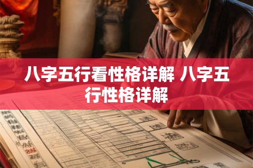 八字五行看性格详解 八字五行性格详解