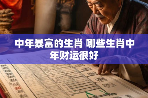 中年暴富的生肖 哪些生肖中年财运很好