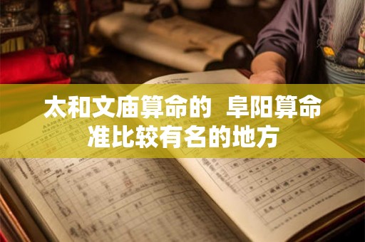 太和文庙算命的  阜阳算命准比较有名的地方