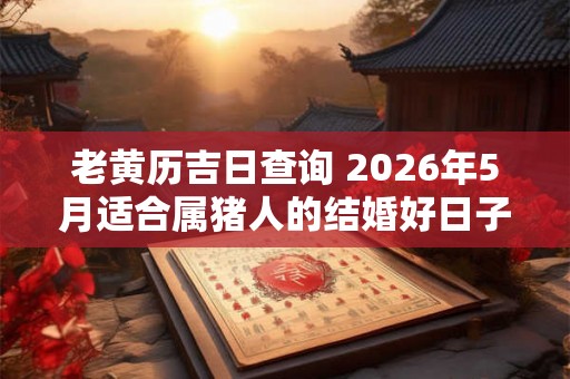 老黄历吉日查询 2026年5月适合属猪人的结婚好日子