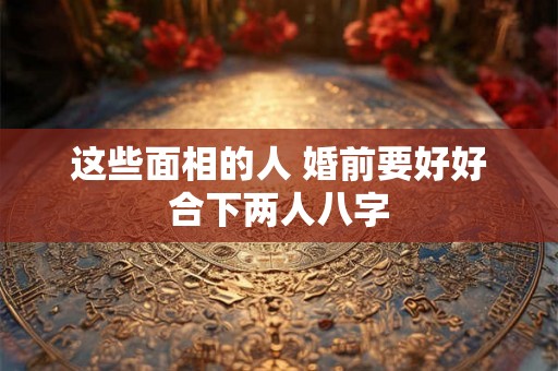 这些面相的人 婚前要好好合下两人八字 这些面相的人 婚前要好好合下两人八字