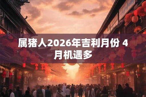 属猪人2026年吉利月份 4月机遇多