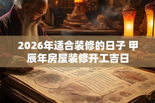 2026年适合装修的日子 甲辰年房屋装修开工吉日