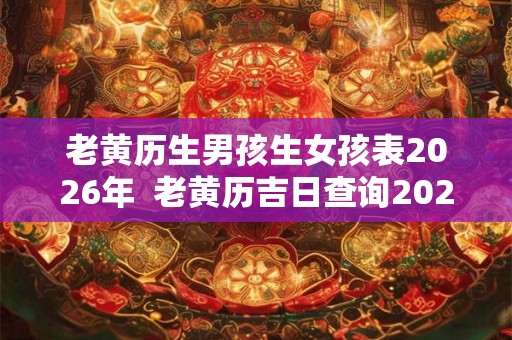 老黄历生男孩生女孩表2026年  老黄历吉日查询2026年生男生女