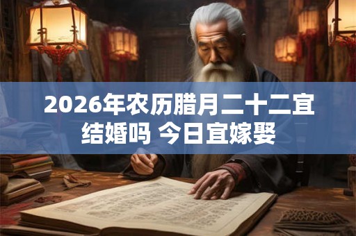 2026年农历腊月二十二宜结婚吗 今日宜嫁娶 2026年农历腊月二十二宜结婚吗 今日宜嫁娶
