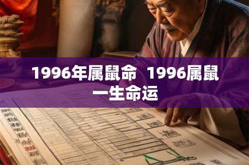 1996年属鼠命  1996属鼠一生命运