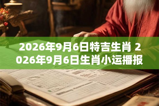 2026年9月6日特吉生肖 2026年9月6日生肖小运播报