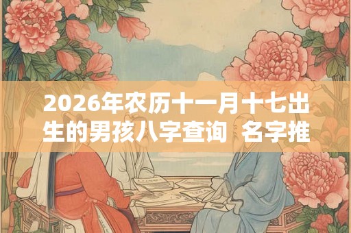 2026年农历十一月十七出生的男孩八字查询 名字推荐 2026年农历十一月十七出生的男孩八字查询 名字推荐