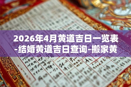 2026年4月黄道吉日一览表-结婚黄道吉日查询-搬家黄道吉日盘点