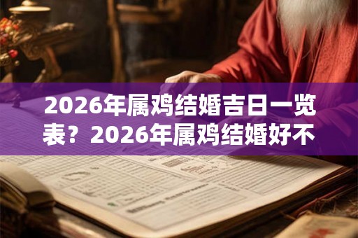 2026年属鸡结婚吉日一览表？2026年属鸡结婚好不好