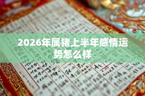 2026年属猪上半年感情运势怎么样