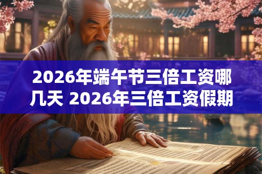 2026年端午节三倍工资哪几天 2026年三倍工资假期表
