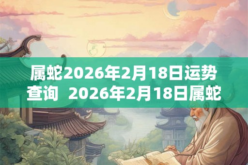 属蛇2026年2月18日运势查询  2026年2月18日属蛇人运势