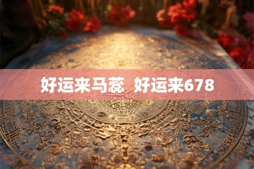 好运来马蕊  好运来678
