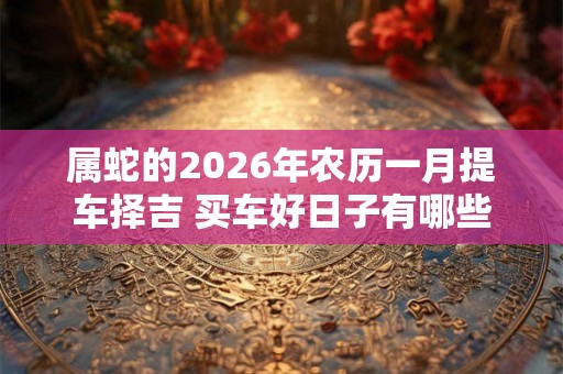 属蛇的2026年农历一月提车择吉 买车好日子有哪些