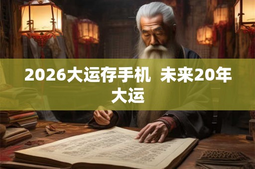 2026大运存手机 未来20年大运 2026大运存手机 未来20年大运