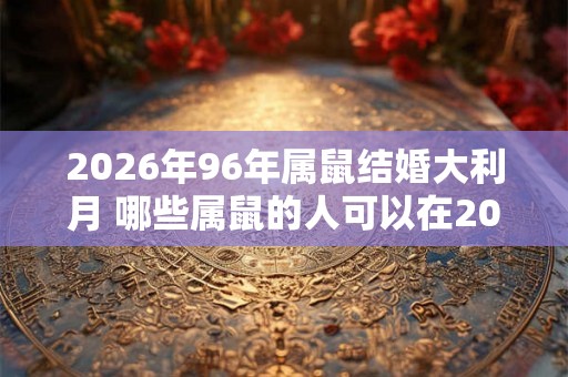 2026年96年属鼠结婚大利月 哪些属鼠的人可以在2026年结婚得到好运