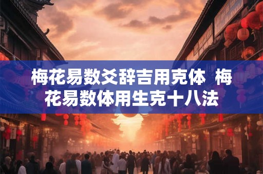 梅花易数爻辞吉用克体  梅花易数体用生克十八法