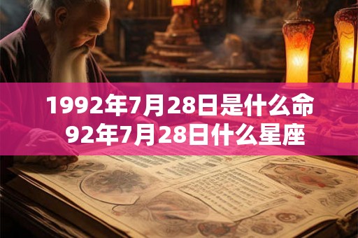 1992年7月28日是什么命  92年7月28日什么星座