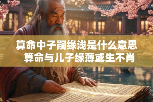 算命中子嗣缘浅是什么意思  算命与儿子缘薄或生不肖之子