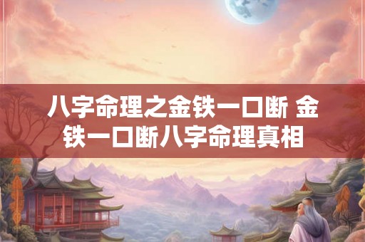 八字命理之金铁一口断 金铁一口断八字命理真相
