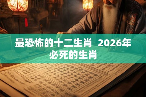 最恐怖的十二生肖  2026年必死的生肖